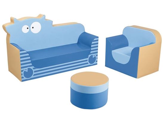Image sur 44978002 KIT FAUTEUIL Club Le petit salon Vache BLEU      