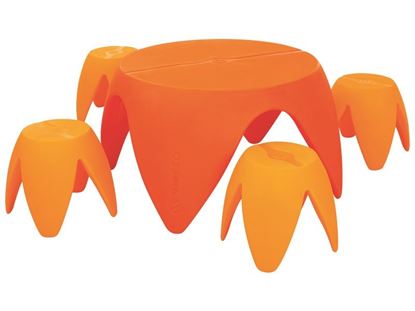 Image de 45132168 TABLE + 4 TABOURETS Flora T2 ORANGE / O