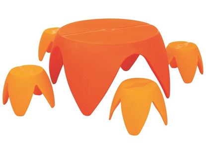 Image de 45133168 TABLE + 4 TABOURETS Flora T1 ORANGE / O