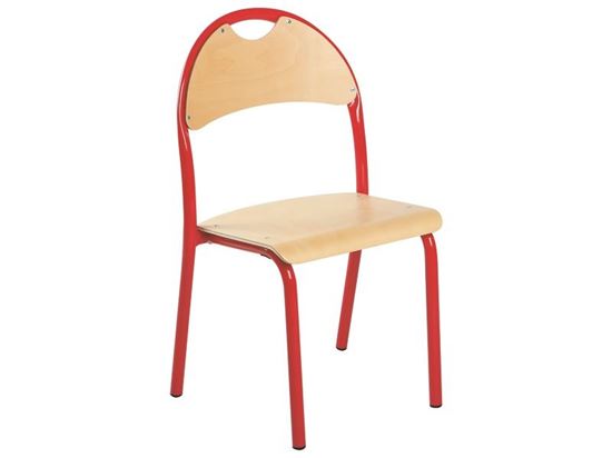 Image sur 45358011 CHAISE MÉTALLIQUE À DOSSIER PROTÉGÉ T3 ROUGE     