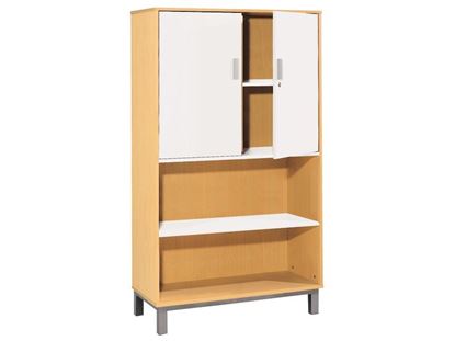Image de 45753001 MEUBLE à portes hautes H. 162 cm 3 étagères, portes hautes BLANC     