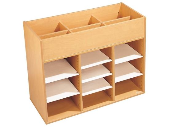 Image sur 45882016 MEUBLE DOUBLE ACCÈS H.81cm,  8 étagères NATUREL   