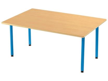 Image de 46057002 TABLE PLATEAU STRATIFIE NATUREL - PIETEMENT METAL - 120 cm x 80 cm BLEU      