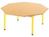 Image sur 46077007 TABLE PLATEAU STRATIFIE AVEC PLATEAU NATUREL ET PUETEMENT EN METAL - OCTOGONE - Ø 120 cm ORANGE    