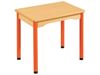 Image sur 46105007 TABLE PLATEAU STRATIFIE NATUREL - PIETEMENT EN METAL ORANGE    