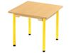 Image sur 46105011 TABLE PLATEAU STRATIFIE NATUREL - PIETEMENT EN METAL ROUGE     