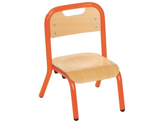 Image sur 47807014 CHAISE MÉTALLIQUE À CHANT PROTÉGÉ - 4 PIEDS T6 JAUNE