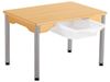 Image sur 48292106 TABLE PLATEAU STRATIFIÉ - PIÉTEMENT MÉTAL GRIS Table plateau coloré  simple Pied métal T5 JAUNE     