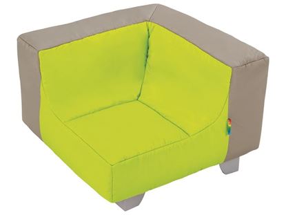 Image de 49324176 POUFS COCOON POUF CHAUFFEUSE MOUSSE Cocoon + GRIS/VERT 