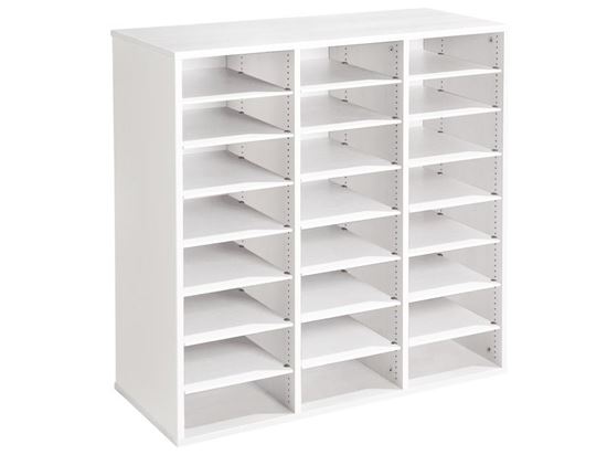 Image sur 49869001 MEUBLE TRIPLE H: 102 cm 21 tablettes BLANC     