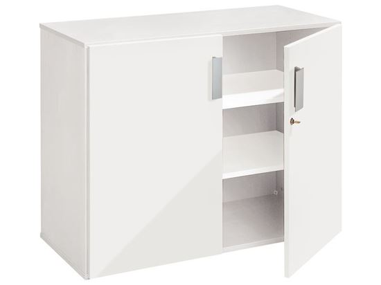 Image sur 49872001 MEUBLE 2 portes, 2 étagères BLANC     