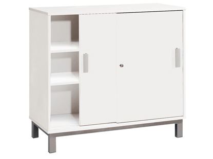 Image de 49875001 MEUBLE 2 portes coulissantes, 2 étagères BLANC     