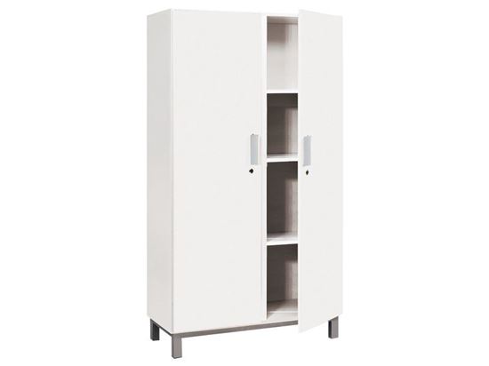 Image sur 49879001 MEUBLE 2 portes, 3 étagères BLANC     
