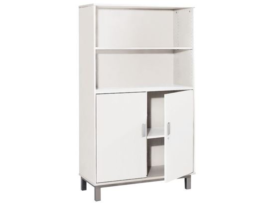 Image sur 49880001 MEUBLE 3 étagères, portes basses BLANC     