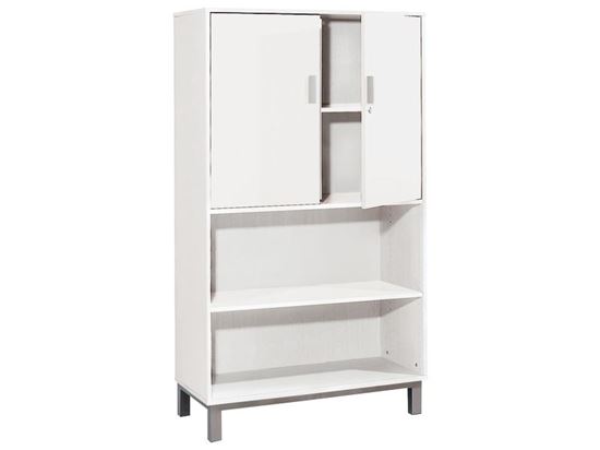 Image sur 49882001 MEUBLE 3 étagères, portes hautes BLANC     