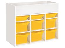 Image sur 49919014 MEUBLE À ACCES SUPÉRIEUR H: 81 cm KIT Bacs posés (9 bacs) JAUNE     