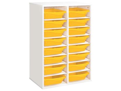 Image de 49921014 MEUBLE DOUBLE H: 102 cm KIT Bacs à poser (16 bacs) JAUNE     