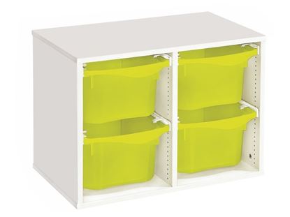 Image de 49925014 MEUBLE DOUBLE H: 51 CM KIT Stop-bacs (4 bacs) JAUNE     