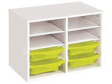 Image sur 49931000 MEUBLE DOUBLE H: 51 CM KIT Stop-bacs (4 bacs - 4 étagères) SANS COLOR