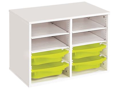 Image de 49931008 MEUBLE DOUBLE H: 51 CM KIT Stop-bacs (4 bacs - 4 étagères) VERT      