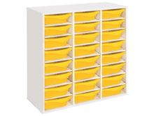 Image sur 49935014 MEUBLE TRIPLE H: 102 cm KIT Bacs posés (24 bacs) JAUNE     