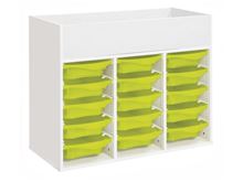 Image sur 49941014 MEUBLE À ACCES SUPÉRIEUR H: 81 cm KIT Stop-bacs (15 bacs) JAUNE     