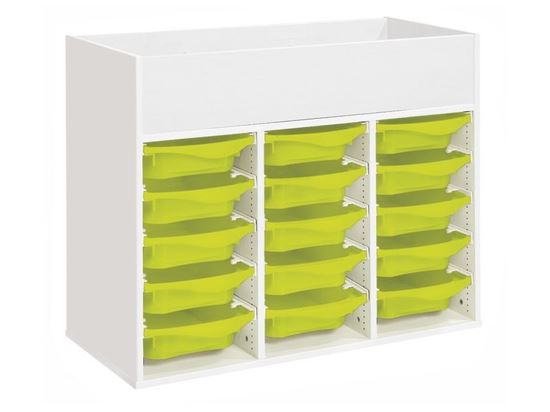 Image sur 49941020 MEUBLE À ACCES SUPÉRIEUR H: 81 cm KIT Stop-bacs (15 bacs) MULTICOLOR
