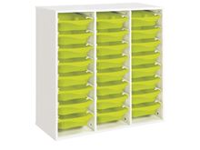 Image sur 49944014 MEUBLE TRIPLE H: 102 cm KIT Stop-bacs (24 bacs) JAUNE     