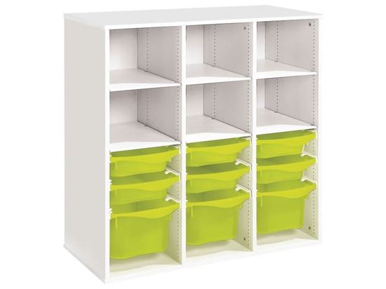 Image sur 49945014 MEUBLE TRIPLE H: 102 cm KIT Stop-bacs (9 bacs) JAUNE     