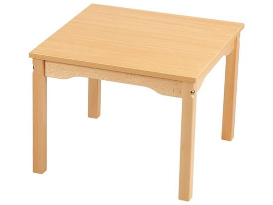 Image sur 50526016 TABLE PLATEAU MÉLAMINÉ PIÉTEMENT BOIS 60x60 T6 NATUREL   