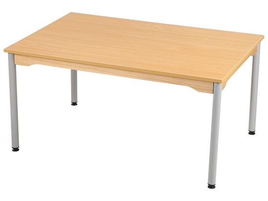 Image sur 50575006 TABLE PLATEAU MÉLAMINÉ PIÉTEMENT MÉTAL 120x80 T5 GRIS      