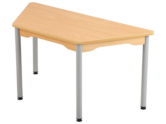 Image sur 50578006 TABLE PLATEAU MÉLAMINÉ PIÉTEMENT MÉTAL TRAPEZE T0 GRIS      