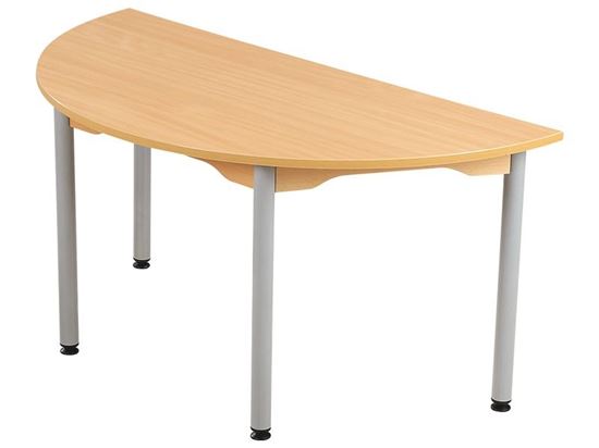 Image sur 50583006 TABLE PLATEAU MÉLAMINÉ PIÉTEMENT MÉTAL 1X2 ROND T00 GRIS      