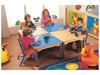 Image sur 52827106 TABLE PLATEAU STRATIFIÉ AVEC PIÉTEMENT MÉTAL GRIS JAUNE     