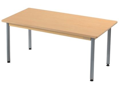 Image de 52840002 TABLE PLATEAU STRATIFIE AVEC PIETEMENT METAL GRIS - L: 120 cm - l: 60 cm BLEU      