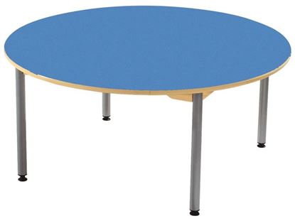 Image de 55031002 TABLE PLATEAU STRATIFIÉ - PIÉTEMENT MÉTAL GRIS BLEU      