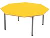 Image sur 55048106 TABLE PLATEAU STRATIFIE AVEC PIETEMENT METAL GRIS - OCTOGONE - Ø 120 cm JAUNE     