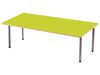 Image sur 60276037 TABLE PLATEAU STRATIFIE AVEC PIETEMENT METAL GRIS - L: 160 cm - l: 80 cm VERT CLAIR