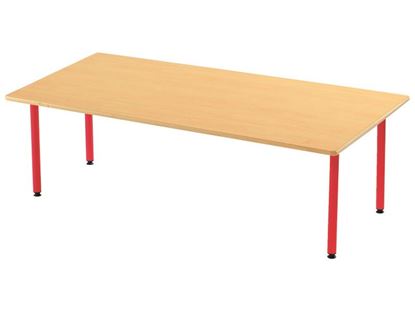 Image de 60282002 TABLE PLATEAU STRATIFIE AVEC PLATEAU NATUREL ET PIETEMENT EN METAL - L: 160 cm - l: 80 cm BLEU      