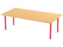 Image sur 60282106 TABLE PLATEAU STRATIFIE AVEC PLATEAU NATUREL ET PIETEMENT EN METAL - L: 160 cm - l: 80 cm JAUNE     