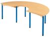 Image sur 64238002 TABLES PLATEAU STRATIFIE AVEC PLATEAU NATUREL ET PIETEMENT EN METAL - EN "C" BLEU      