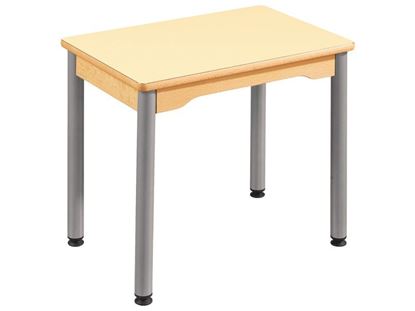 Image de 65117106 TABLE PLATEAU STRATIFIE AVEC PIETEMENT METAL GRIS JAUNE     