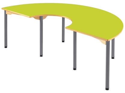 Image de 65350037 TABLE PLATEAU STRATIFIÉ - PIÉTEMENT MÉTAL GRIS VERT CLAIR