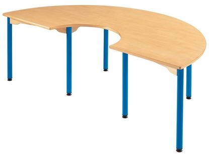 Image de 64236007 TABLES PLATEAU STRATIFIE AVEC PLATEAU NATUREL ET PIETEMENT EN METAL - EN "C" ORANGE    