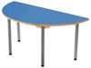 Image sur 66855002 TABLE PLATEAU STRATIFIE AVEC PIETEMENT METAL GRIS - DEMI-ROND - L: 120 cm - l: 60 cm BLEU      