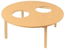 Image sur 67249016 TABLE ACTIBAC AVEC PIÉTEMENT EN BOIS - Ø 120 cm NATUREL   