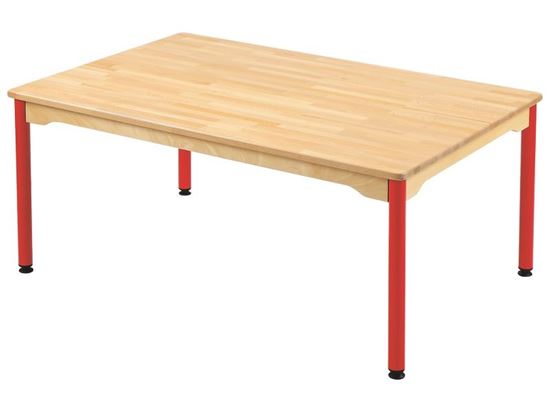 Image sur 69232007 TABLES EN HÊTRE MASSIF - PIÉTEMENT MÉTAL ORANGE    