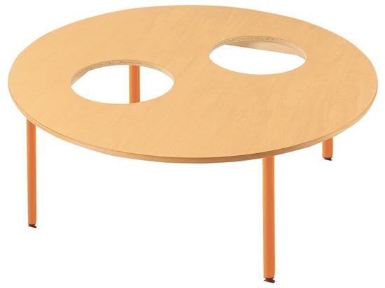 Image sur 67258006 TABLE ACTIBAC AVEC PIÉTEMENT EN METAL - Ø 120 cm GRIS      