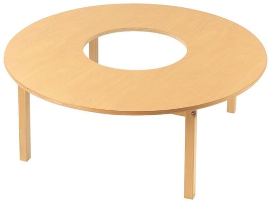 Image sur 67261016 TABLE ACTIBAC AVEC PIÉTEMENT EN BOIS - Ø 120 cm NATUREL   