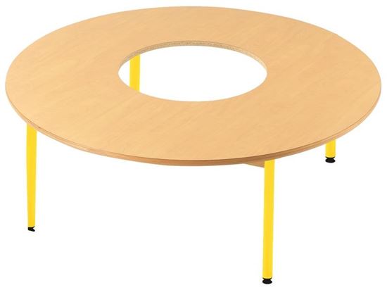 Image sur 67263002 TABLE ACTIBAC AVEC PIÉTEMENT EN METAL - Ø 120 cm BLEU      